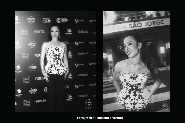 Gustavo Calapez, aluno de Design de Moda, vestiu a atriz Bia Wong no Future World Film Festival